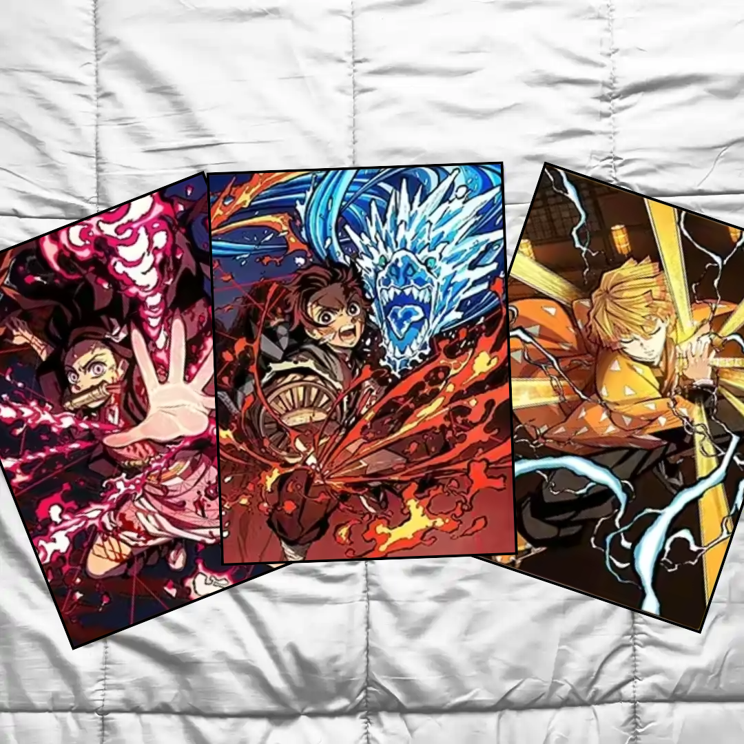 Póster Lenticular 3D Demon Slayer: Tanjiro, Nezuko y Zenits