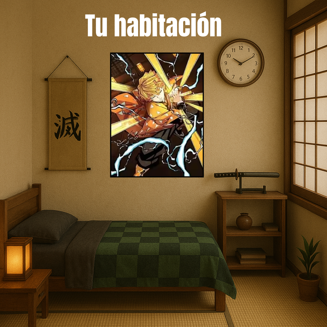 Póster Lenticular 3D Demon Slayer: Tanjiro, Nezuko y Zenits