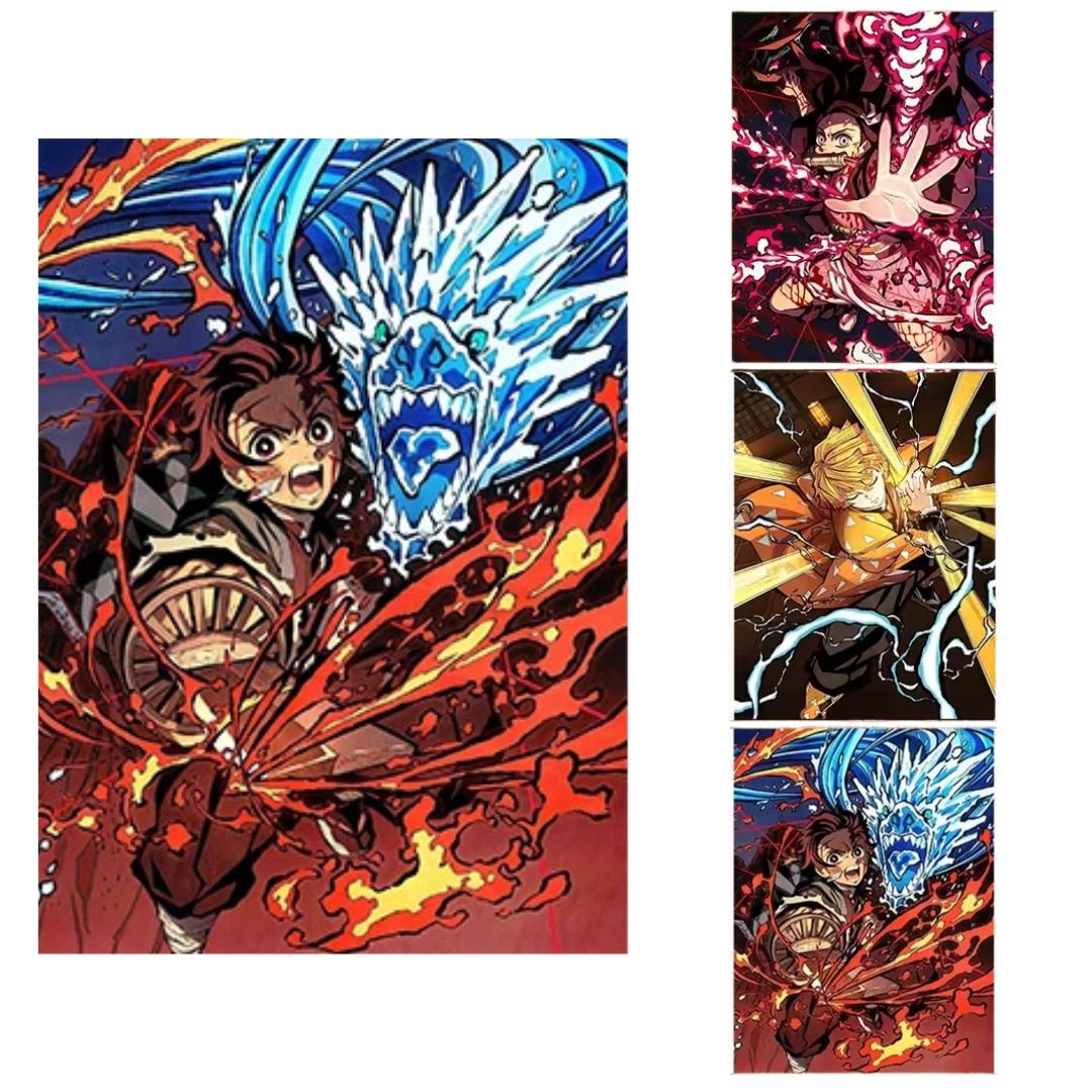 Póster Lenticular 3D Demon Slayer: Tanjiro, Nezuko y Zenits